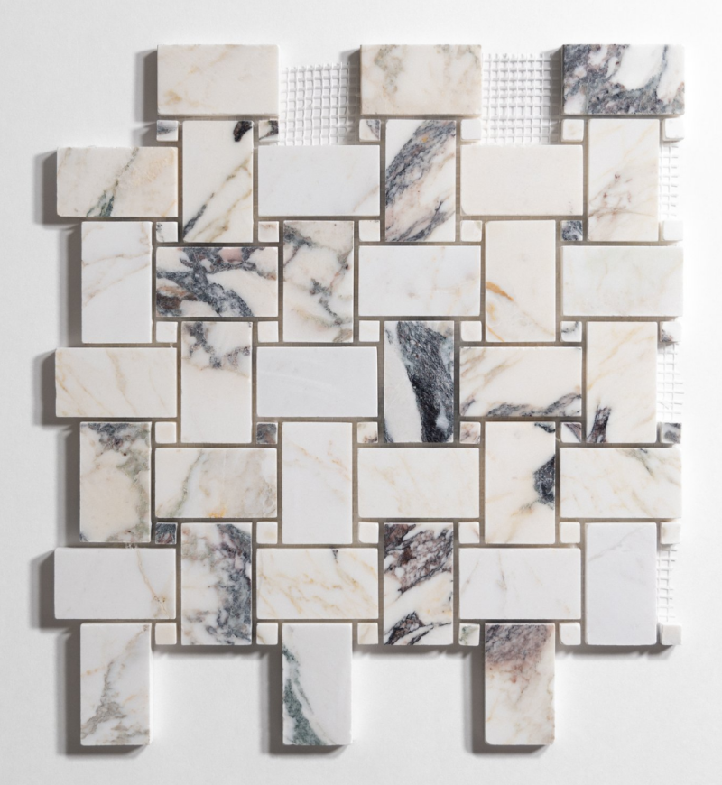 Calacatta Viola Marble Basketweave Mosaic Tile Calacatta Viola Marble Basketweave Mosaic Tile