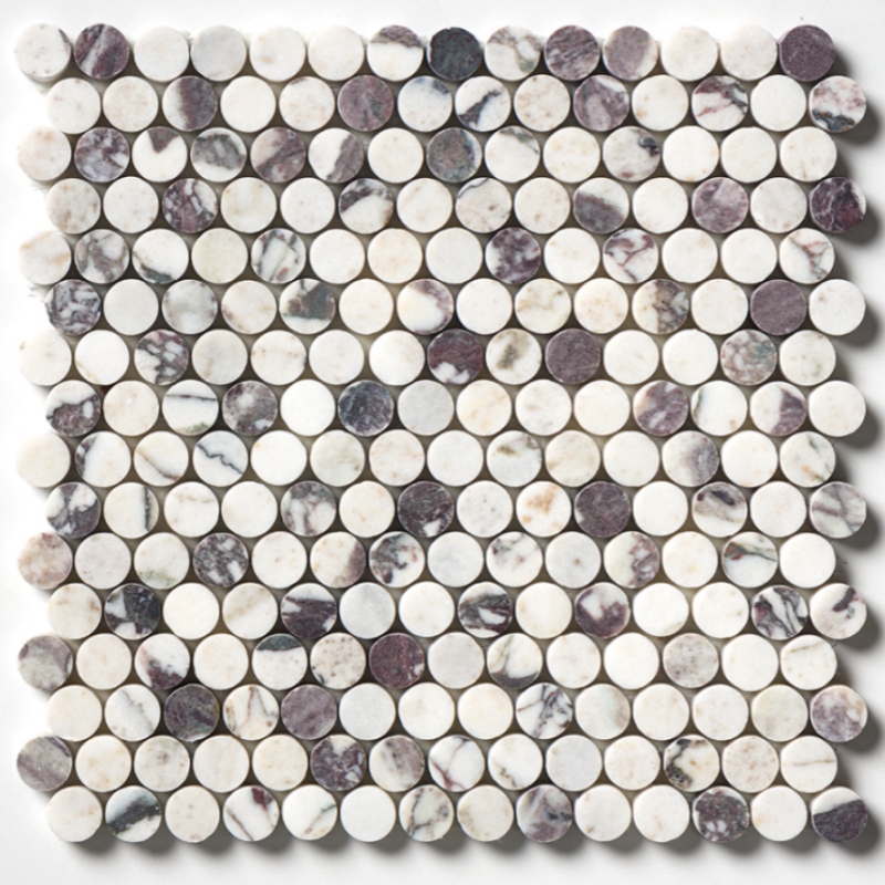 Calacatta Viola Marble Penny Round Mosaic Tile Calacatta Viola Marble Penny Round Mosaic Tile