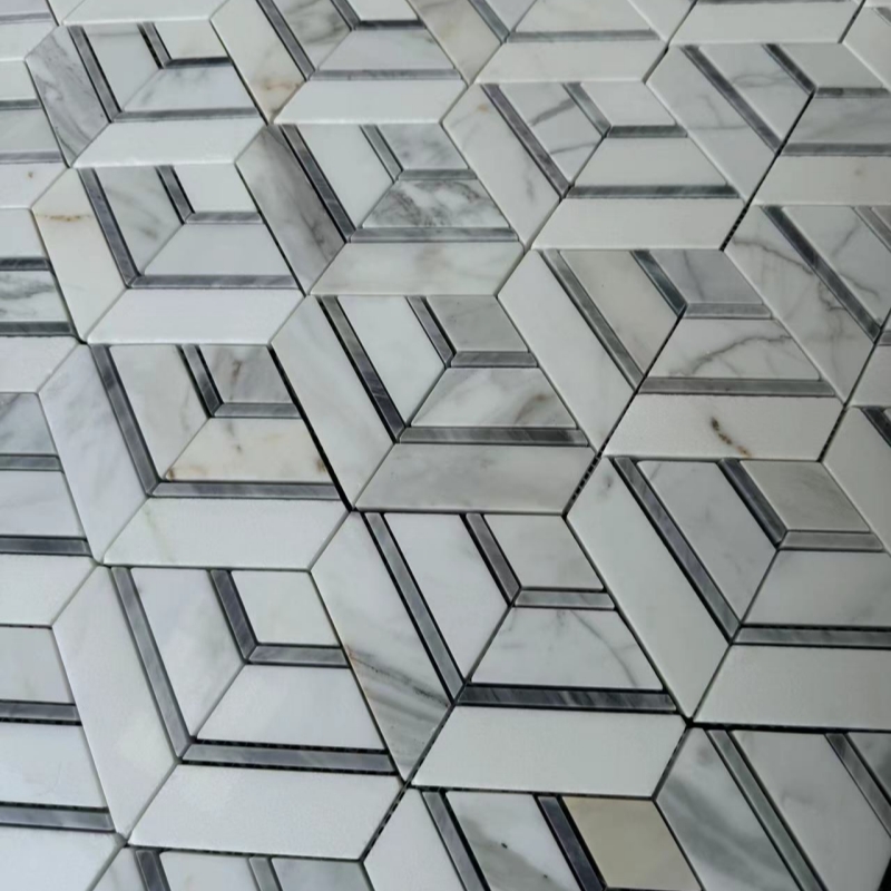SC OD14 Calacatta Gold Marble Chevron Original Mosaic Tile 2 SC OD14 Calacatta Gold Marble Chevron Original Mosaic Tile 2