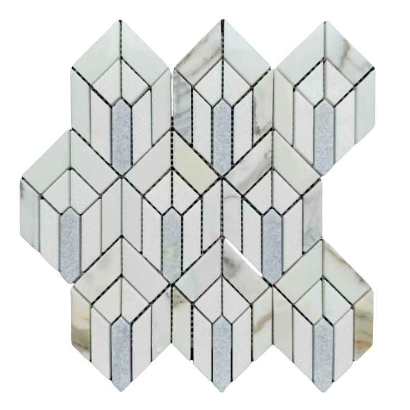 SC OD33 Calacatta Gold Marble with Blue Dots Original Mosaic Tile SC OD33 Calacatta Gold Marble with Blue Dots Original Mosaic Tile