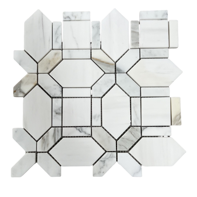 SC OD45 Calacatta Gold Marble Geometry Original Mosaic Tile 1 SC OD45 Calacatta Gold Marble Geometry Original Mosaic Tile 1