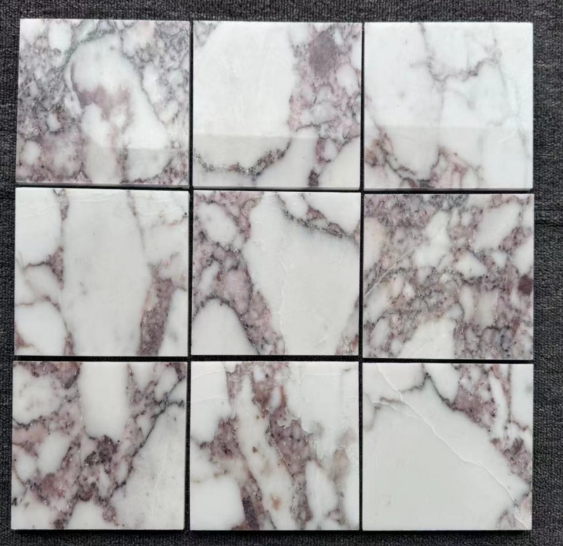 Calacatta Oliva Pink Marble 4X4 Tile