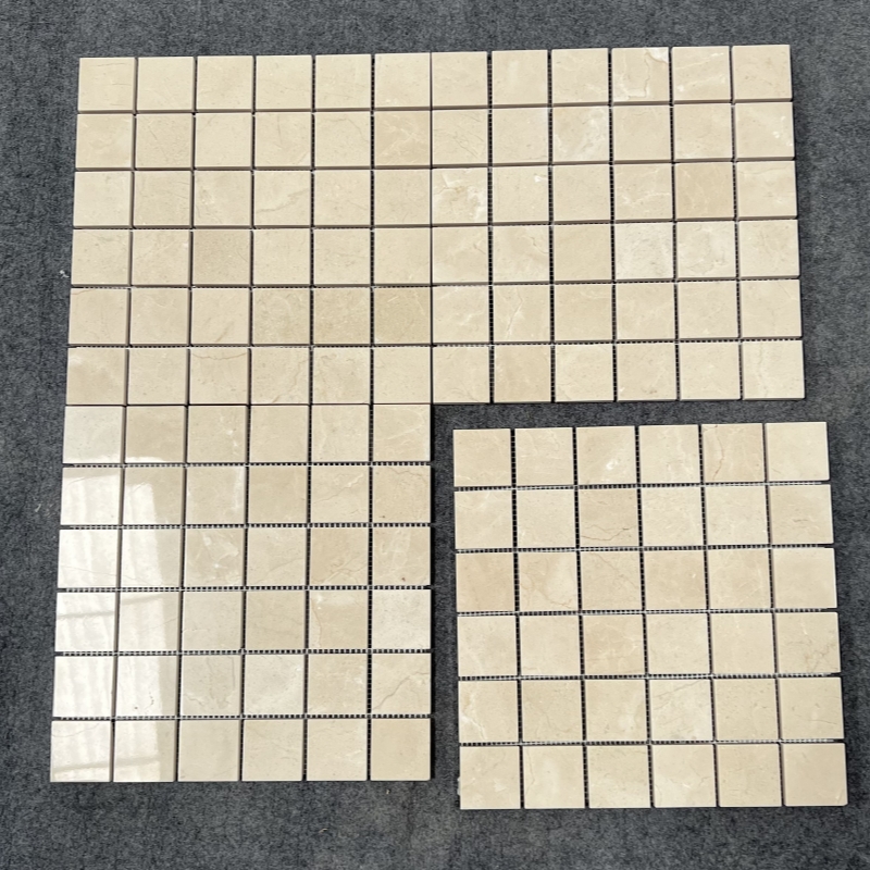 Crema Marfil Marble 2X2 Square Mosaic Tile 3 Crema Marfil Marble 2X2 Square Mosaic Tile 3