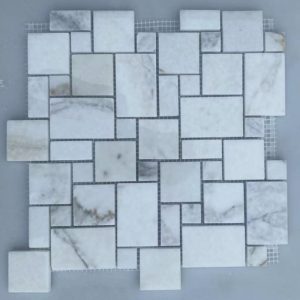 Calacatta Gold Marble Mini Versailles Mosaic Tile 3 Calacatta Gold Marble Mini Versailles Mosaic Tile 3