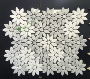Carrara Whiet Marble Flower Waterjet Mosaic Tile 1 Carrara Whiet Marble Flower Waterjet Mosaic Tile 1