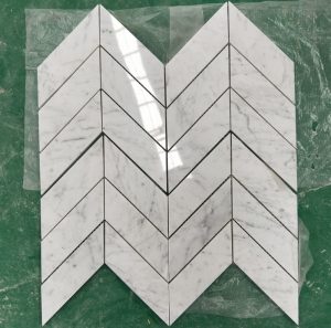 Carrara White Marble Chevron Mosaic Tile 2 Carrara White Marble Chevron Mosaic Tile 2