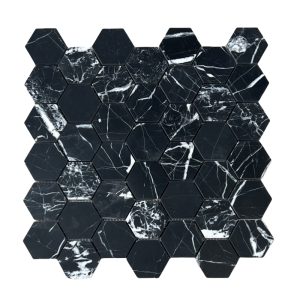 Nero Marquina Marble 2x2 Hexagon Mosaic TileMore White Veins 1 1 1 Nero Marquina Marble 2x2 Hexagon Mosaic TileMore White Veins 1 1 1