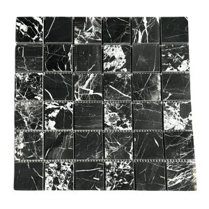 Nero Marquina Marble 2x2 Square Mosaic Tile 1 Nero Marquina Marble 2x2 Square Mosaic Tile 1