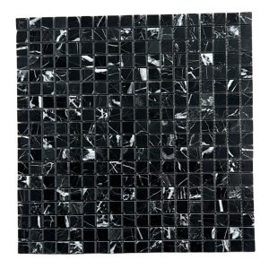 Nero Marquina Marble Mini Square Mosaic Tile 3 Nero Marquina Marble Mini Square Mosaic Tile 3