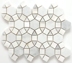 Oriental White Marble Hexagon Sunflower Mosaic Tile Oriental White Marble Hexagon Sunflower Mosaic Tile